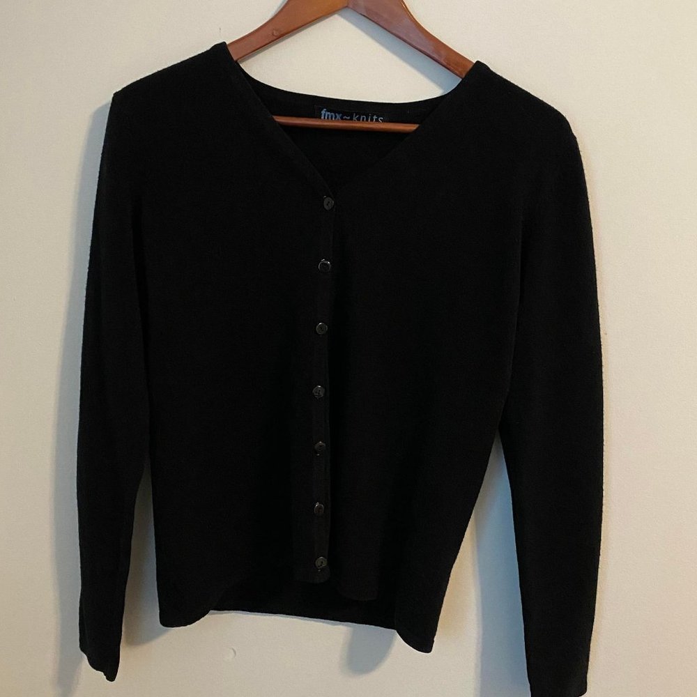 Vintage Black Long-Sleeve Cardigan